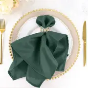 25 pcs 20-Inch Hunter Green Polyester Table Napkins Reusable Washable Wedding Pa