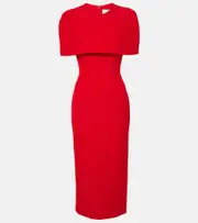 [Roland Mouret] Roland Mouret Caped crêpe midi dress AU 14 red