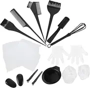 FOYTOKI Hair Dye Tools Kit 12-piece Set Hair Tinting Bowls Ears Covers Safe Comfortable for Home Spa Use