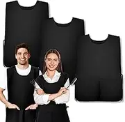 19'' x 28'' Smock Aprons Cobbler for Women with Pockets Unisex Cobbler Apron for Adults Chef Poly Cotton Smock for Women Men Art Painting Hairstylist Cleaning Cooking, Black, Black