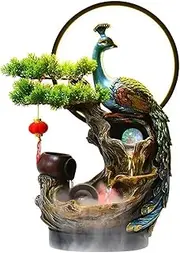 Fountain Water Decoration, Peacock Circulating Water Office Living Room Courtyard Decoration, Outdoor Fountain Decoration for Gardens
