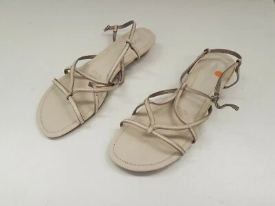 DIANA FERRARI LADIES SANDALS SIZE 10 SHOES LIGHT BONE LEATHER POSEY DRESS CASUAL