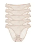 On Gossamer Mesh Hipster Bikinis, Set of 5