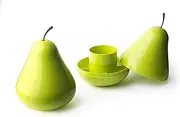 QUALY Pear Pod Container with 5 Inside Compartments, Green