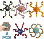 5 Pcs Fidget Spinner Toys Party Favors Gifts Prizes for Kids Adults Boys Girls,Transformable Robot Fingertip Stress Relief Gyro Sensory Toys for Autism,Treasure Box Toys Goodie Bag Stuffers (5pcs)