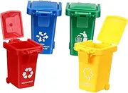 JOINPAYA Mini Wheelie Bin Toy Set 4pcs Boys and Girls Trash Sorting Game Educational Waste Bin for Children
