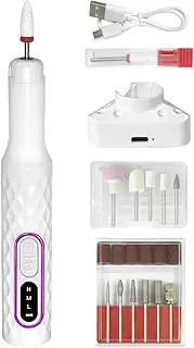 Electric Nail Remover, Gel Polish Grinder, Acrylic Dip Drill Kit, 5.12x0.98x0.98 Inches 3 Speed Adjustment Rechargeable Cordless Design Pink Set, Home, Salon or Travel Use Manicure