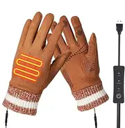 [Generic] USB Heated Gloves- Heated Work Gloves | Rechargeable Heated Gloves | Cold Weather Touchscreen Gloves | USB Heating Gloves | Electric Heated Gloves For Fishing | Heated Snowboard Gloves For Outdoor