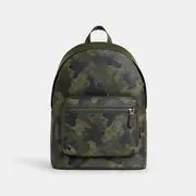 West Backpack In Signature Canvas With Camo Print