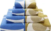 Orla Kiely Bathroom Towels in Stem Bloom Duo, Blue FawnSize: Bath Sheet, 100x150cm
