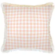 Cushion Cover-Coastal Fringe-Ginglam Peach-60cm x 60cm