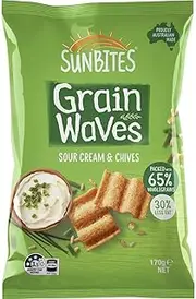 Sunbites Grain Waves Sour Cream and Chives Crisps 170 g