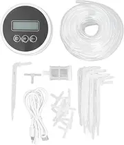 XTevu Watering System, LCD Irrigation Timer and Drip Water Pump USB or Battery Powered, Automatic Watering System for 10 Indoor Plants