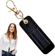Yjkedfh Pen Holder Keychain, Lanyard Pencil Clip Key Ring, Anti-Lost Pen Holder for Badge, Leather Pen Pencil Holders for Pens, Pens, Markers