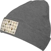 OGNOT French Bulldog Womens Mens Winter Knitted Beanie Hat,Thick, Soft & Warm Chunky Beanie Hats,for Cold Weather