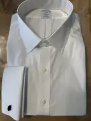Brooks Brothers White Dress Shirt For Cuff Links 17&1/2-35 New With Tag