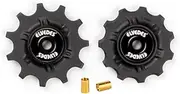 Elvedes 1 Kit de Galets de derailleur 2 x 11 Dents roulements annulaires INOX INCL. Bushing ABEC 5 Cycle Mixte Adulte, Noir, 9v / 10v / 11v