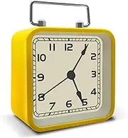 Retro Small Alarm Clock, Silent Quartz Movement with Night Light, Decorative Non Ticking Hanging for Kids Living Room, Office, Desk, Bedroom, Bedside, Hotel, Shelf, Nightstand (Yellow)