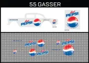 Hot Wheels (1/64), 55 Gasser "Diet Pepsi" Waterslide, Printed White First,Decals