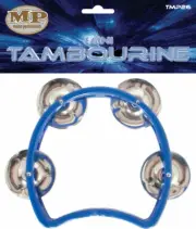 MANO PERCUSSION 3.5" Junior Tambourine, Headless, Blue ABS rim, jingles