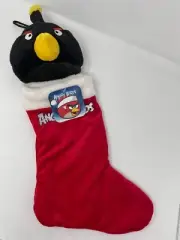 *NEW* Angry Birds Bomb Christmas Stocking Plush Head Embroidered 20"
