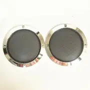 2Pc 4" Speaker Cover Metallic Silver Frame Black Mesh For Grill Car Audio DJ PA