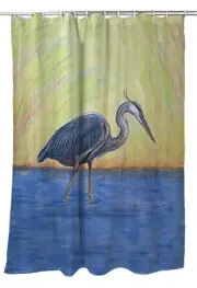 Betsy Drake Blue Heron Shower Curtain