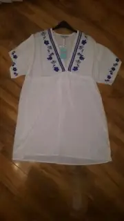 Bnwt By Matthew Williamson DEBENHAMS Women Embroidered Kaftan Top SIZE MEDIUM