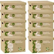 10pc Marbig Standard Archive Documents/Files Storage Cardboard Box Moving w/ Lid