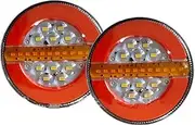 NZBZHHZGPL 2Pcs 4inch LED Car Trailer Truck Tail Light 24v Flashing Brake DRL Flow Turn Signal Lamp For Bus Boat Van For Caravan Strobe Lights car light