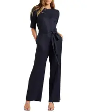 [Marcs] Cira Linen Blend Jumpsuit in Blue