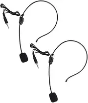 2PCS Microphone Head Mounted Condenser Mic for Voice Amplifier Directional Sound Pickup for Audio Noisy Environments