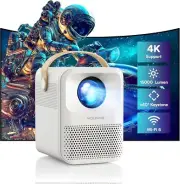 Mini Projector, WOLFANG 4K Supported Portable Projector 5G WiFi, BT 5.2,