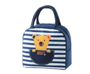 Lunch Bag Cartoon Space-saving Polyester Insulated Thermal Lunch Box for Kids Navy Blue