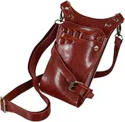 ADOCARN Barber Comb Pouch Hairdressing Scissors Bag Scissors Pocket Hairdressing Toolkit Leather Tool Holder Adjustable