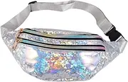 [ANDRESLAD] Elegant Pu Sequin Design Waist Bag Waterproof Chest Bag for Women Fashion Lady Cross Bag Zipper for Daily Use