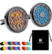 Car Aromatherapy Essential Oils Oil Diffusers Set - 2 Diffusers + 48 Felt Pads