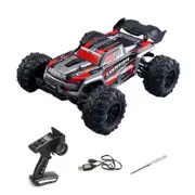 Catzon 1:16 Remote Control Car 2.4GHz High Speed 38KM/H Electric Car 4WD Off Road with LED Headlight-Red