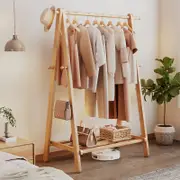 Oak Solidwood Clothing Racks Hanger/Stylish Entryway Coat Rack with Shelf