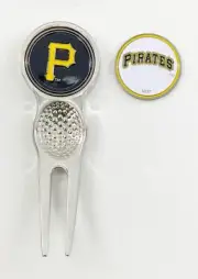 MLB Golf Divot Repair Tool Silver w/ Ballmark Pittsburgh Poirates
