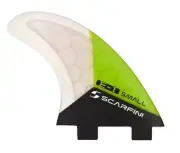 Scarfini Fins - HX E1 (fits fcs1) - Green - Small - Thruster - Surfboard - New