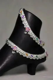 Anklet Women Silver Plated Ankle Chain Party Foot Bracelet Payal Indian Anklets