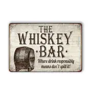 3x The Whiskey Bar Tin Sign Vintage Drink Man Cave Shed-garage Bar
