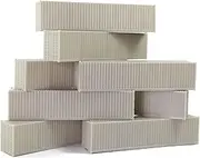 Evemodel C8740JJ 9pcs HO Scale 1:87 Shipping Container Blank Uncolored Cargo Box (40ft (9pcs))