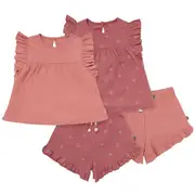 Modern Moments™ by Gerber Flutter Sleeve Top and Shorts Set in Dk Rose Cherries at Nordstrom, Size 12M