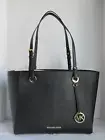 Michael Kors Black Walsh Medium MF Tote Leather Bag Handbag