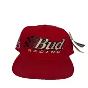 NWT Vintage Bud Racing Craven #25 Red SnapBack Hat NASCAR Checkered Flag