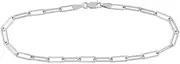 [JewelryWeb] 925 Sterling Silver Rhodium Plated 3.85mm Paperclip Chain Ankle Bracelet 90x90 Lobster Lock Closure 10 Link-Bracelet for Women and Men