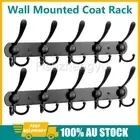 2PCS Wall Mounted Coat Rack Hat Clothes Hanging Hanger Robe Hook Double Hook