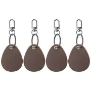 Leather Key Fob, 4Pcs Leather Key Fobs DIY Keychain Holder, Brown